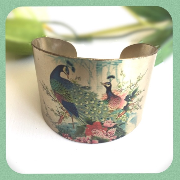 Vintage Jewelry - ❗️Peacocks Cuff Bracelet Preowned
